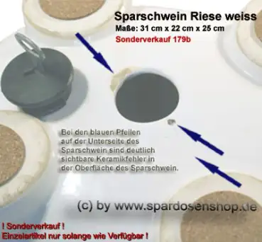 Sparschwein mit Beschriftung Riesen Spardose Nr. 2 Keramik 179b E